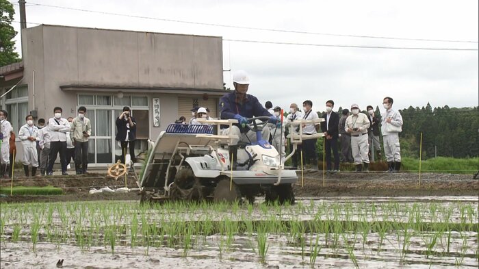 原発事故後初めてのコメ作り