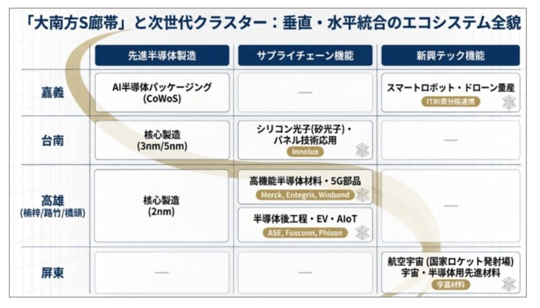 【台湾産業分析】南部科学園区の生産額が初の首位、竹科・中科の合計超え。台湾「南部シリコンバレー」の全貌を紐解く最新レポートを公開