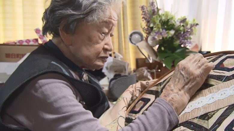 １００歳のパッチワーク作家　きっかけは夫の死　佐藤みい子さんが作り続ける理由｜FNNプライムオンライン