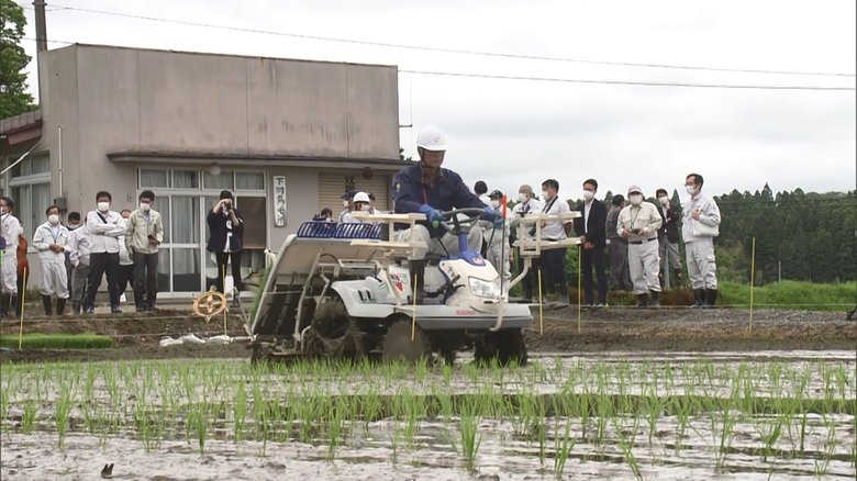原発事故後初めてのコメ作り