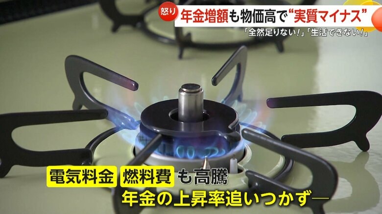 年金の上昇率に追いついていない電気料金や燃料費