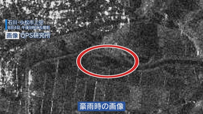 夜間の豪雨でも地上の様子が判別できる