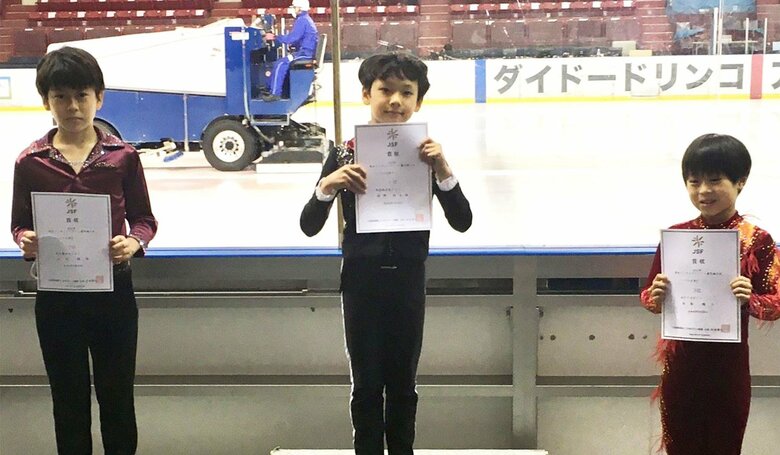 ノービスB男子の表彰台（東京選手権）