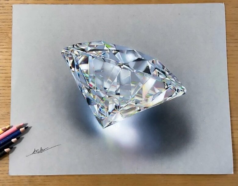 立体感あるダイヤモンドの完成（提供：ARIAさん）