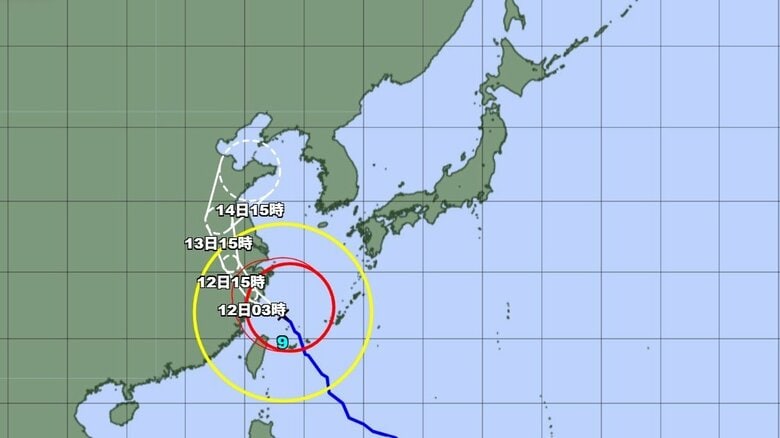 台風9号の進路予想図