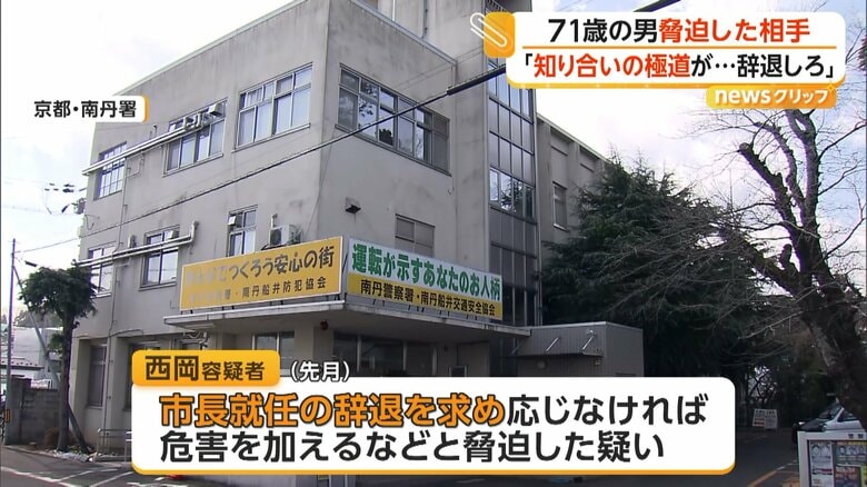 「市長を辞退しなければ危害を加える」などと脅迫した疑いで逮捕された事件