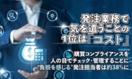 発注業務で気を遣うことの1位は「コスト」。購買コンプライアンスを人の目でチェック・管理することに