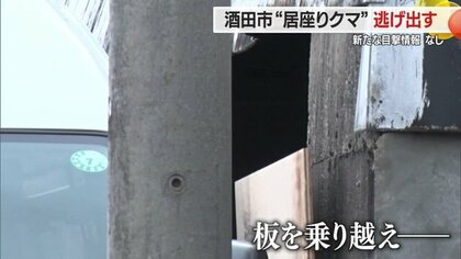 酒田市安田の車庫に居座ったクマ　警察の目をかいくぐり逃走　付近の小学校では児童の安全確保のため警察が厳重警戒【山形発】