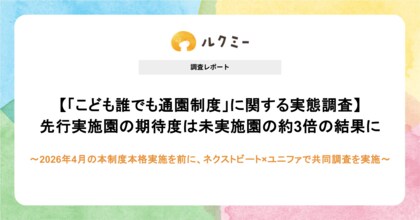 【「こども誰でも通園制度」に関する実態調査】先行実施園の期待度は未実施園の約3倍の結果に
