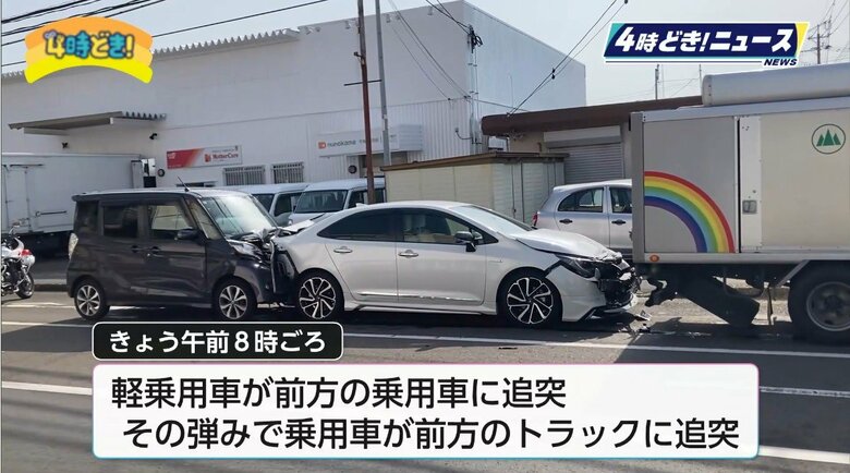 通勤時間帯に車3台の玉突き事故　24歳の女を酒気帯び運転の現行犯で逮捕　宮崎市｜FNNプライムオンライン