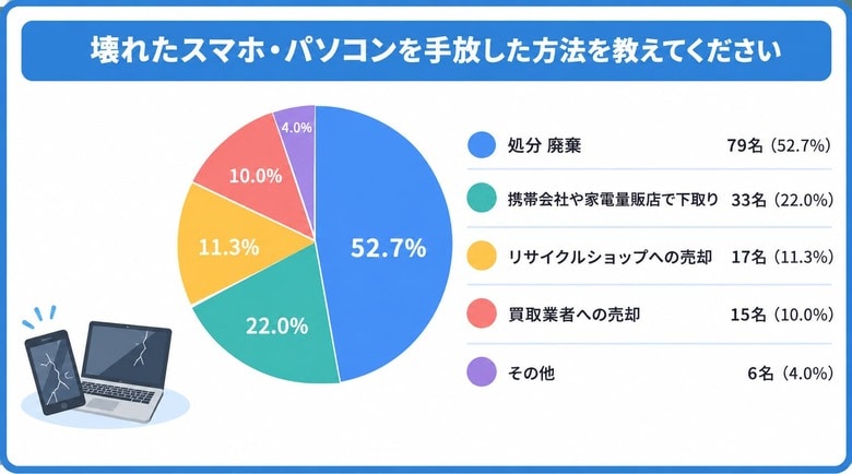 宅配買取専門サービス買取バリューが壊れたスマホ・パソコンの処分方法に関するアンケートを実施