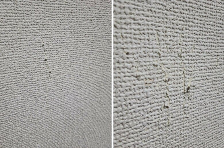 壁紙がはがれているのがよくわかる…