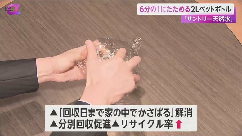 空になった新ボトルを折りたたんでいく様子②