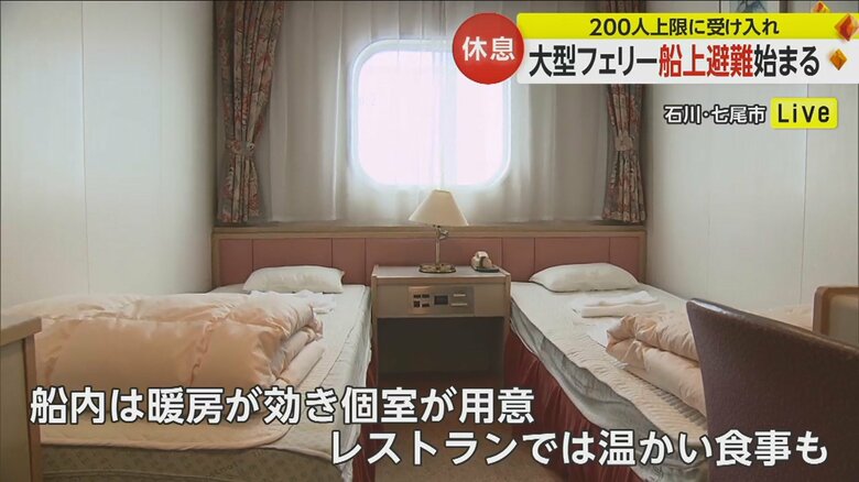 「はくおう」の船内