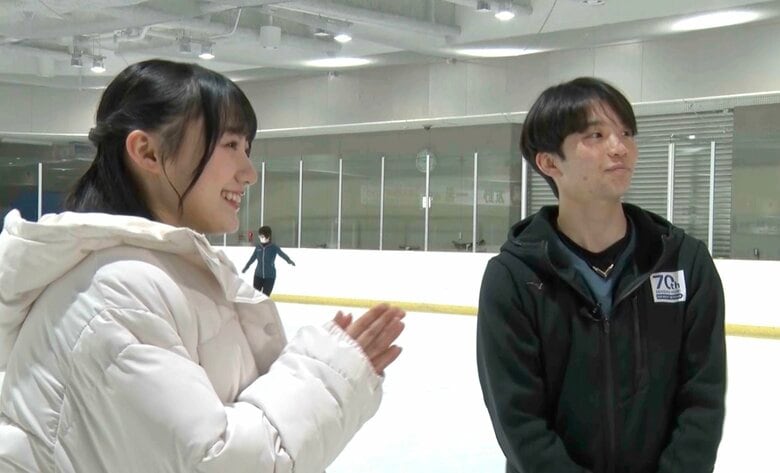 友野一希とスケートリンクを滑った川﨑