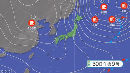 【大雪情報】東日本と東北地方の日本海側を中心に大雪の恐れ　北陸70センチ、東北50センチ、近畿40センチ　24時間予想降雪量（31日午前6時まで・多い所で）　交通障害に警戒