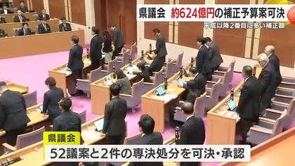 鹿児島県議会　約624億円の補正予算案可決　平成以降2番目に多い補正額