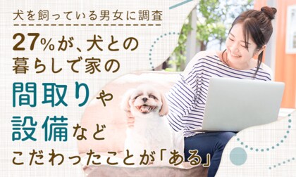 【犬を飼っている男女に調査】27%が、犬との暮らしで家の間取りや設備などこだわったことが「ある」
