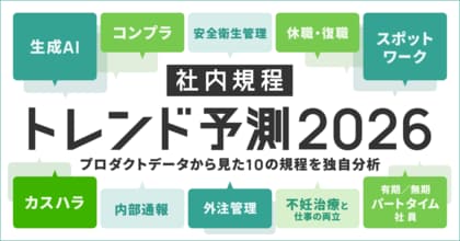 【社内ルール（規程）トレンド予測2026】来年普及が見込まれる10の規程を発表！社内規程DX「KiteRa Biz」プロダクトデータを独自分析。生成AI、カスハラ、スポットワーク関連規程の普及が加速か