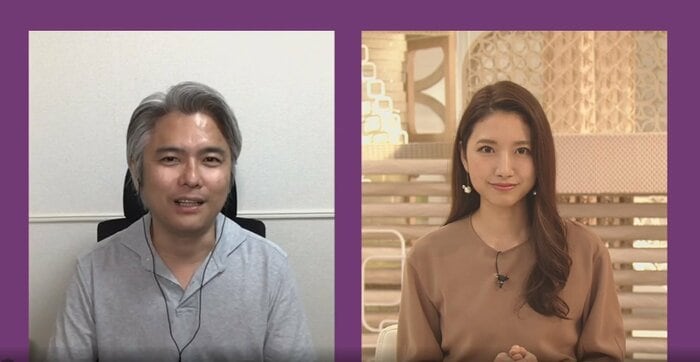 IoTNEWS代表・小泉耕二さん(左)と三田友梨佳キャスター(右)