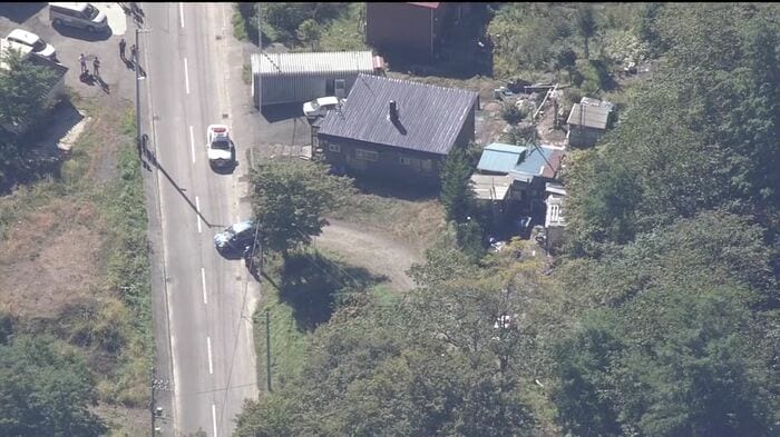 クマが目撃された南区藤野の現場