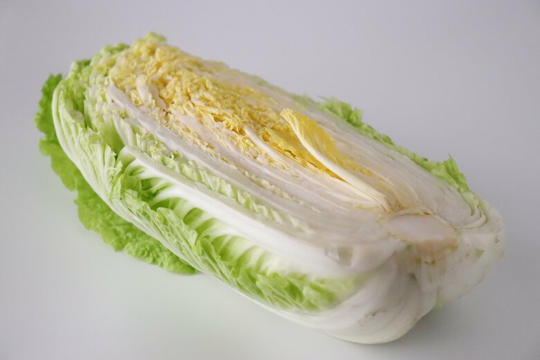 自分の栄養で成長し、断面が盛り上がった白菜