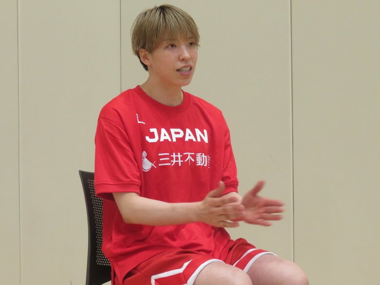 フジテレビの単独インタビューに応じる林咲希（7月1日、都内）