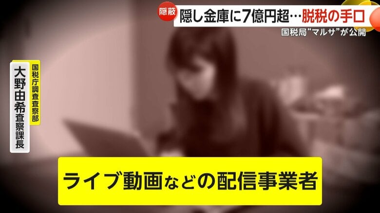 「ライブ動画などの配信事業者」と話している大野査察課長