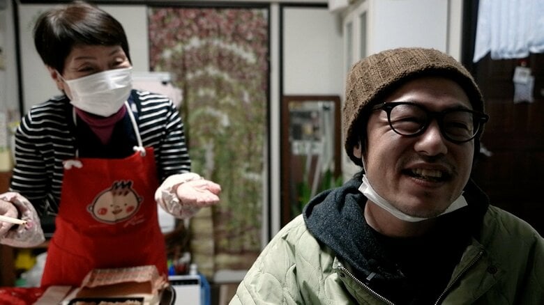 落水さんの感謝の言葉に喜ぶ仁子さん