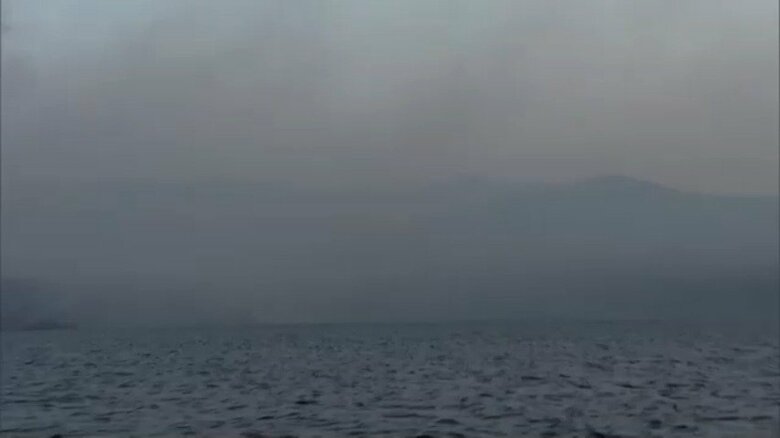 海からの様子（岩手・大船渡市　2日午前5時ごろ）