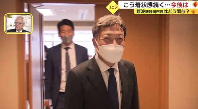 県庁を訪れた静岡市の難波新市長（12日）