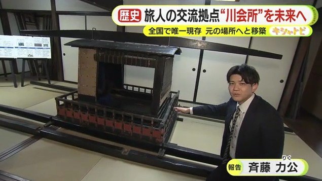 籠に乗ったまま渡る道具（島田市博物館）