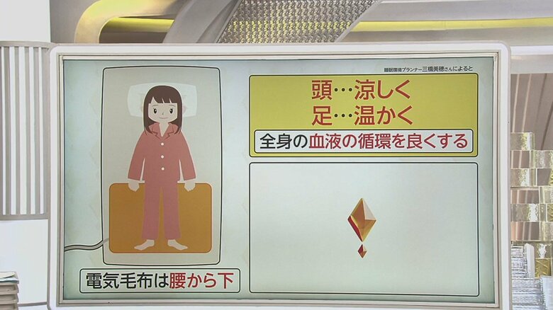 寝るときの理想は「頭は涼しく・足は温かく」　冷えやすい足を温めよう