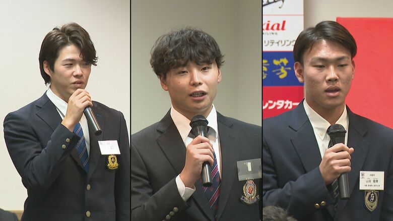 〈新潟県勢〉 安城健汰投手／目黒宏也投手／山田龍青選手