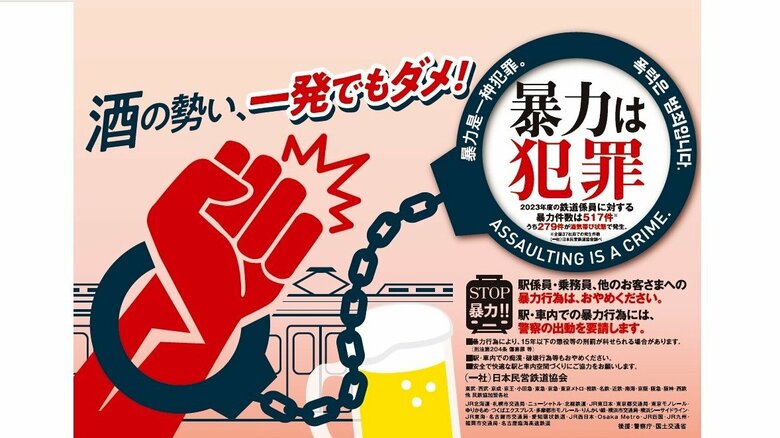 啓発ポスター（提供：日本民営鉄道協会）