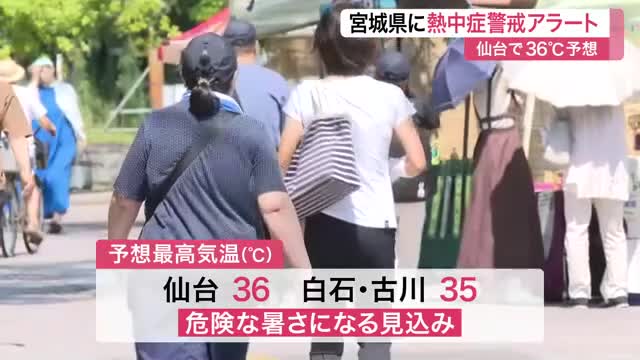 宮城県内に熱中症警戒アラート発表 仙台で最高気温36度を予想 外出を控えエアコン使用など対策徹底を
