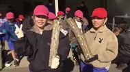 小学生がシイタケの植菌を体験　地元の特産品に理解を