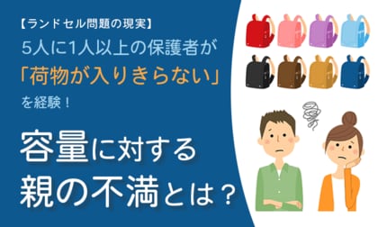 【ランドセル問題の現実】5人に1人以上の保護者が「荷物が入りきらない」を経験！容量に対する親の不満とは？
