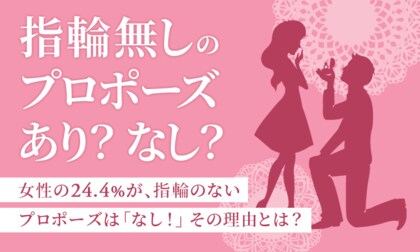 【指輪無しのプロポーズ、あり?なし?】女性の24.4%が、指輪のないプロポーズは「なし!」その理由とは?