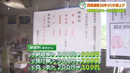 納経は300円から500円へ「守り伝えるための一歩」逆うち年の四国八十八