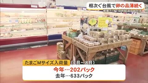 卵の品薄いつまで？　台風と暑さのダブルパンチで生産量減