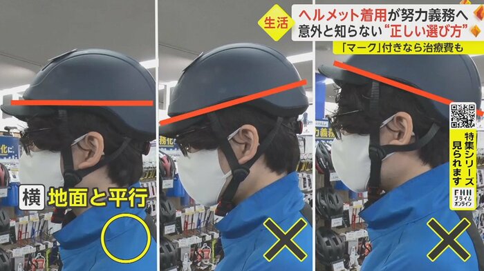 ポイント(2)角度の調整 横のラインは前後に下がり過ぎないように