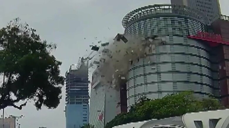 「大きな爆発音聞こえ建物が揺れた」台中市・新光三越12階でガス爆発　衝撃で外壁が飛び散り地上に落下…フロアが“消滅”　4人死亡26人重軽傷　台湾｜FNNプライムオンライン