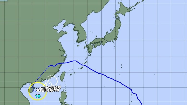 【台風情報】台風18号が“復活”　台風18号から変わった熱帯低気圧が発達して再び台風18号に　中心気圧996hPa、最大瞬間風速25ｍ　今後の進路予想は｜FNNプライムオンライン