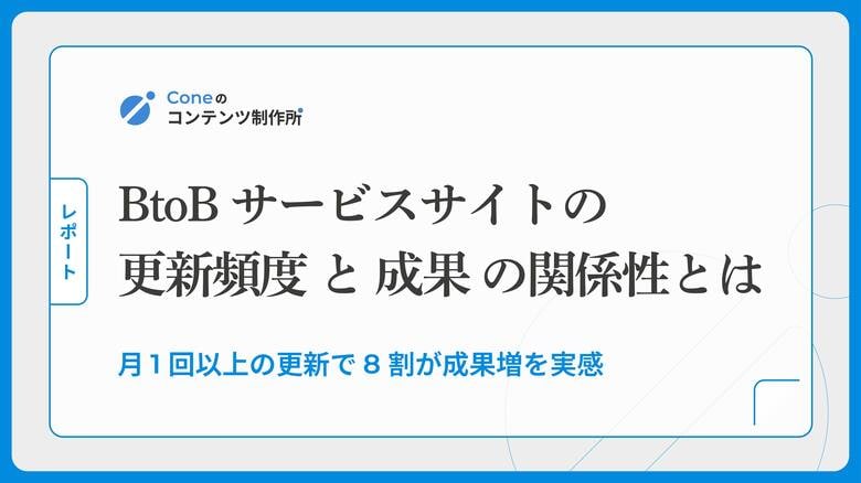 【調査】月1回以上の更新で8割が成果増を実感。BtoBサービスサイトの「更新頻度」と「成果」の関係性に関する調査
