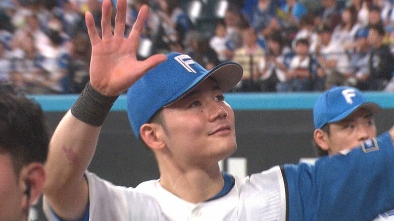【日本ハム】ホーム最終戦で選手会長・清宮幸太郎が挨拶「目標であるリーグ優勝には届きませんでしたが、日本一に向けた戦いはまだまだ続きます。僕たちを信じて待っていてください」｜FNNプライムオンライン