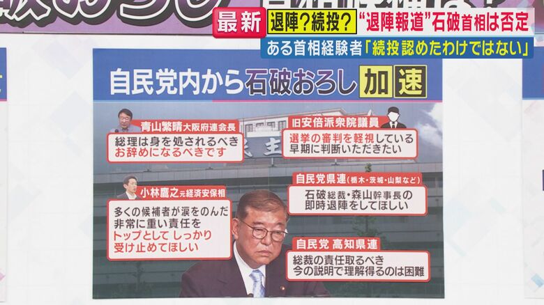 自民党内の“石破おろし”（関西テレビ「旬感LIVE とれたてっ！」より）