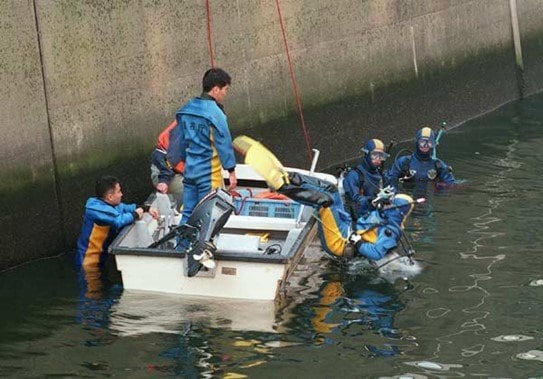 神田川で行われた銃の捜索　1996年10月