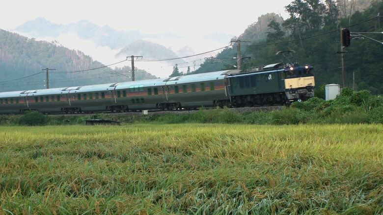 通称・稲荷山ストレートを走る「カシオペア」