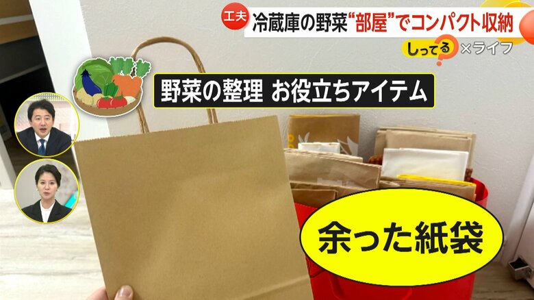 冷蔵庫の整理整頓に役立つ紙袋